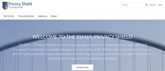 프라이버시 실드’ 홈페이지(www.privacyshield.gov) 갈무리 