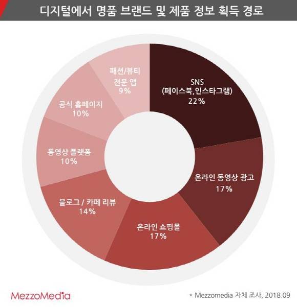  ‘명품 브랜드 디지털 마케팅 전략’ 메조미디어 보고서 갈무리 