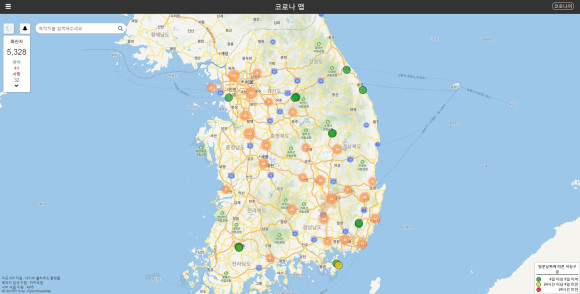 이동훈 경희대학교 학생이 만든 '코로나 맵' 