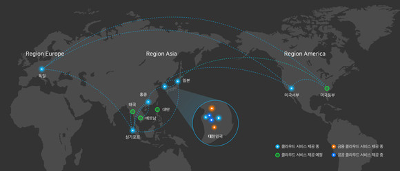  [그림11] 네이버 클라우드 플랫폼의 글로벌 리전 