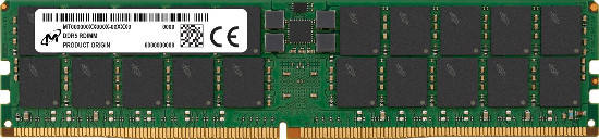 마이크론이 선보인 데이터센터용 DDR5 서버 D램 앞면. <사진=마이크론> 