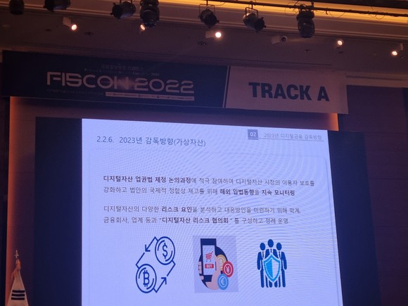 FISCON2022, 금융감독원 김용태 디지털금융혁신국 국장 발표 장면. 박세아 기자 