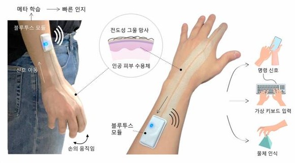 지능형 전자피부 모식도 (제공: KAIST 조성호 교수) 