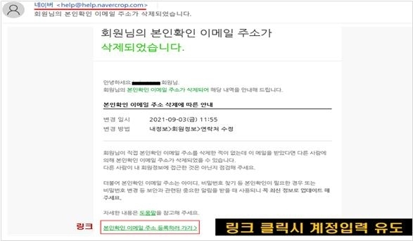 국가정보원이 공개한 네이버 사칭 해킹메일 샘플