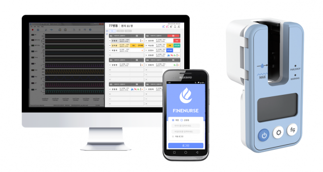 스마트병동 현황판, 휴대용 단말기(PDA) 앱, 수액 모니터링 기기 [ⓒ 라이튼테크놀로지]