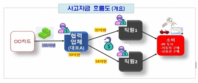 카드사 직원 2명의 배임 사고 개요 ⓒ금융감독원