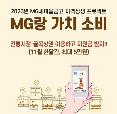 MG새마을금고가 2023년 지역상생 프로젝트 'MG랑 가치 소비' 사업을 추진한다. ⓒMG새마을금고