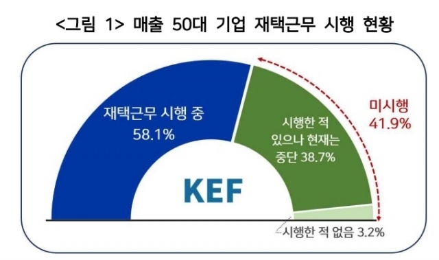 매출 50대 기업 재택근무 현황 [ⓒ한국경영자총협회]