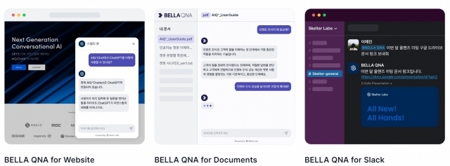 벨라 큐나는 웹사이트, 문서, 협업 도구 등 다양한 환경에서 운용이 가능하다. [ⓒ 스켈터랩스]