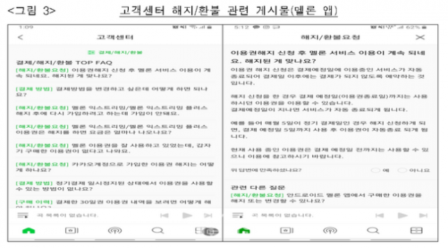 고객센터 해지·환불 관련 게시물 [ⓒ공정거래위원회]