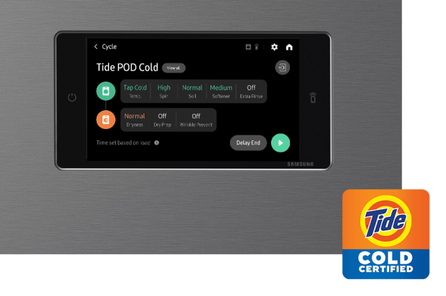 삼성전자가 북미 세탁건조기 시장을 공략하기 위해 P&G와 협력해 만든 '타이드 팟 콜드 워시 사이클' 코스를 비스포크 AI콤보에 탑재했다. [ⓒ삼성전자]