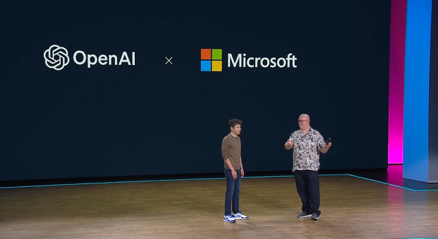 샘 알트먼 오픈AI CEO와 케빈 스콧 MS CTO [사진=MS 온라인 스트리밍 갈무리]