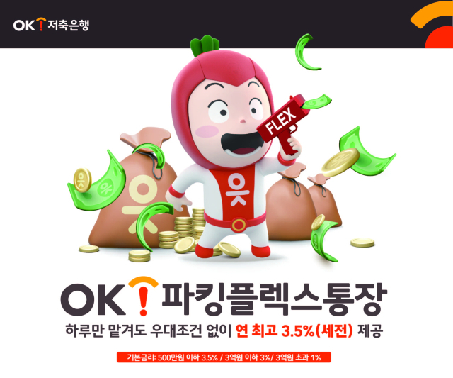 OK저축은행이 ‘OK파킹플렉스통장’을 리뉴얼 해 출시했다. ⓒOK저축은행