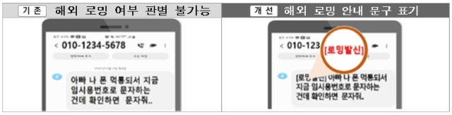 개선 예정인 해외 로밍 안내 문구. [ⓒ 과학기술정보통신부]