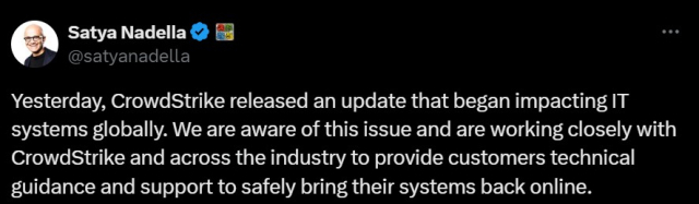 [사진=사티아 나델라 MS CEO X 계정 갈무리]