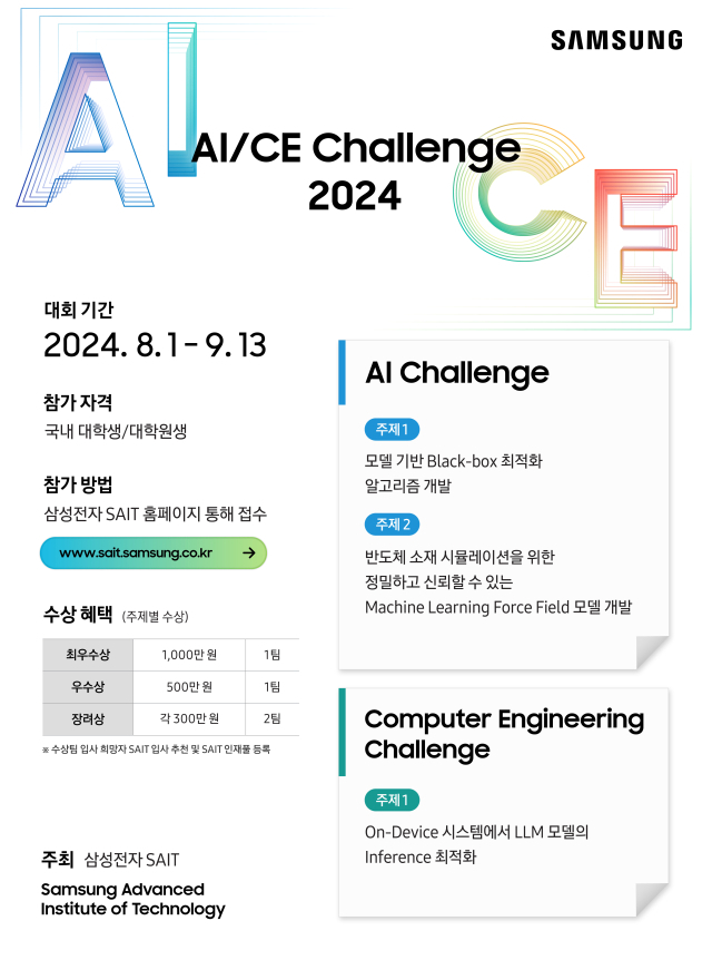 SAIT AI/CE 챌린지 2024 모집 공고 [ⓒ삼성전자]