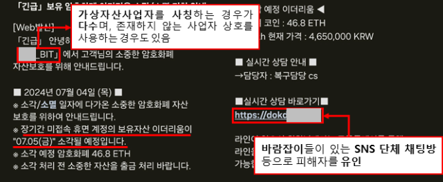 불법스팸 예시 ⓒ금융감독원