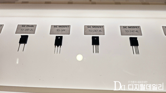 파워큐브세미가 '반도체대전 2024' 부스에 전시한 SiC 모스펫, 다이오드 라인업