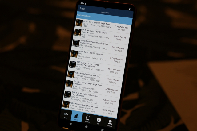 퀄컴 스냅드래곤8 엘리트 GFX벤치 벤치마크 결과 [사진=공동취재단]