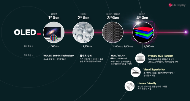 LG디스플레이의 대형 OLED 패널 역사 [ⓒLG디스플레이]